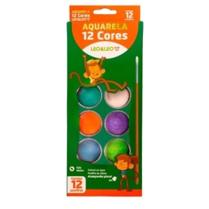  AQUARELA 12 CORES PCT/6 ESTOJOS LEO & LEO		