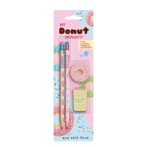 KIT LAPIS HB DONUT 2 LAPIS/APONTADOR/BORRACHA 	