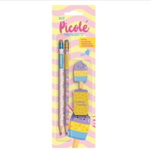 KIT LAPIS HB PICOLE 2 LAPIS/APONTADOR/BORRACHA CX/24 BLISTER 				