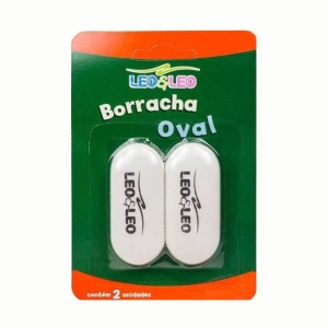 BORRACHA OVAL BRANCA C/ 2 UNIDADES LEONORA