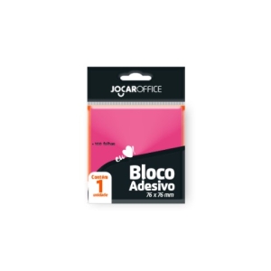 BLOCO ADESIVO ROSA 76MMX76MM