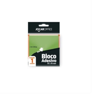 BLOCO ADESIVO VERDE 76MMX76MM 100F JOGAR OFFICE 
