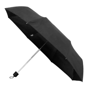 GUARDA CHUVA COM ABERTURA MANUAL, TECIDO EM POLIESTER, CABO E ACABAMENTOS EM FERRO, PP E VELCRO; 8V