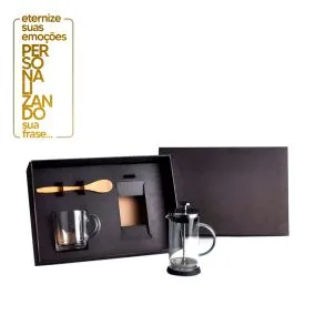 KIT PARA CAFÃ COM PRENSA FRANCESA - 3 PÃS