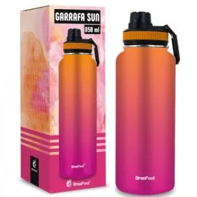 GARRAF TERMICA SUN 850 ML TEMAS - DEGRADE ROSA E LARANJA 