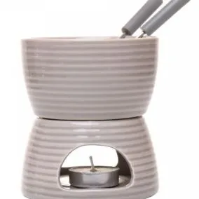 Aparelho de Fondue 6 peÃ§as para 2 peÃ§as cinza