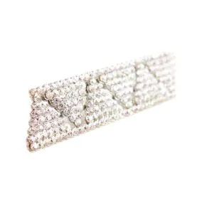 PRENDEDOR COM BASE E STRASS PRATA 