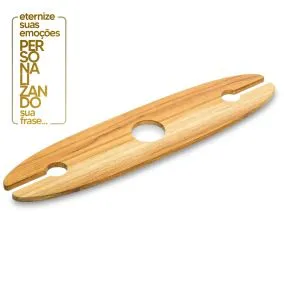 SUPORTE DE MADEIRA TECA PARA 2 TAÃAS 