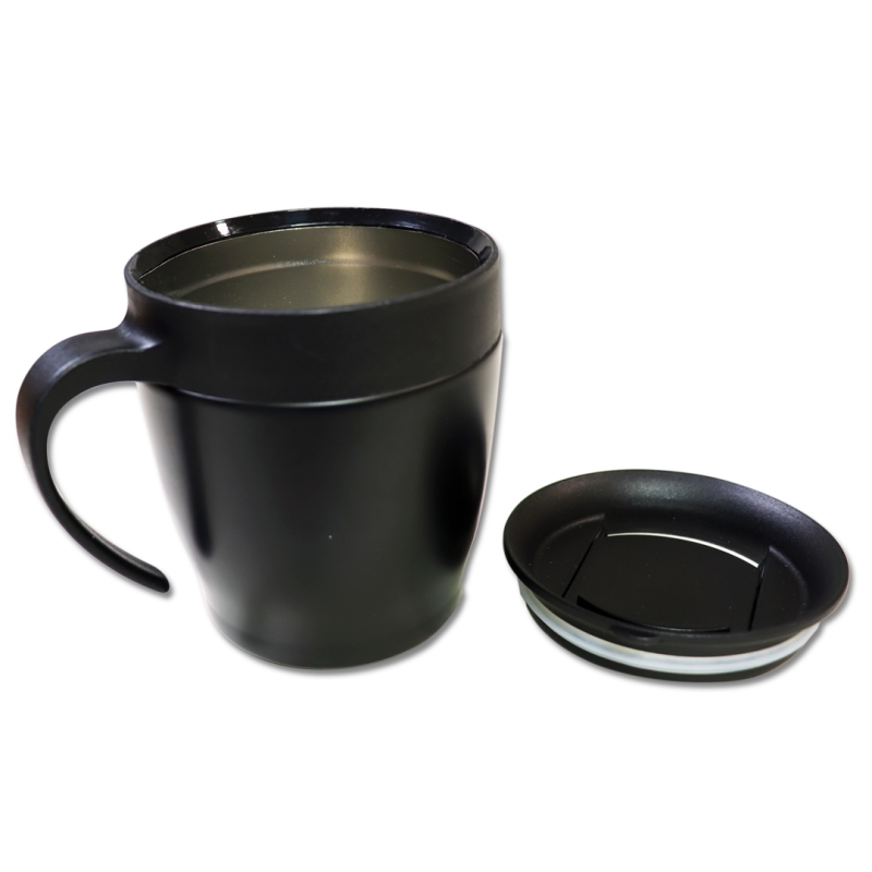 Caneca Térmica Café Inox 330ml Personalizável-preta