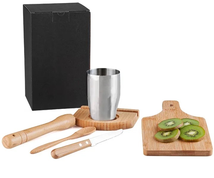 KIT PARA CAIPIRINHA EM BAMBU IBIZA 0,35 L 6 PEÇAS