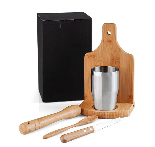 KIT PARA CAIPIRINHA EM BAMBU IBIZA 0,35 L 6 PEÇAS