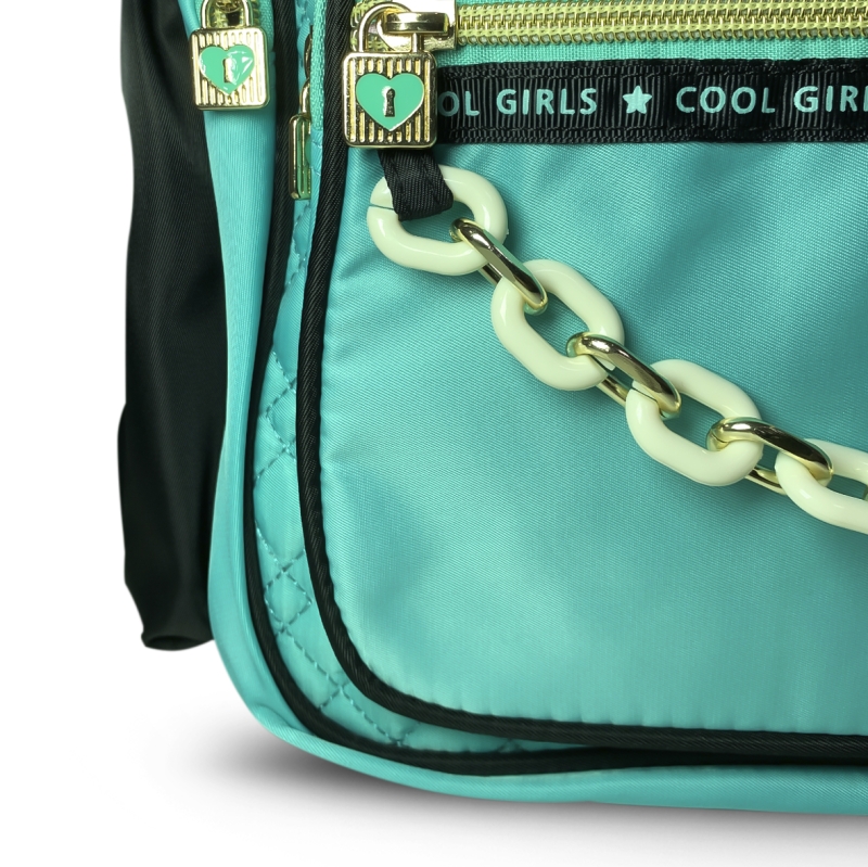 MOCHILA KIKA FEMININA - DETALHE CORRENTES