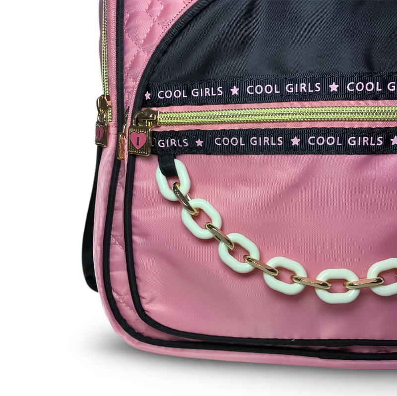 MOCHILA KIKA FEMININA - DETALHE CORRENTES