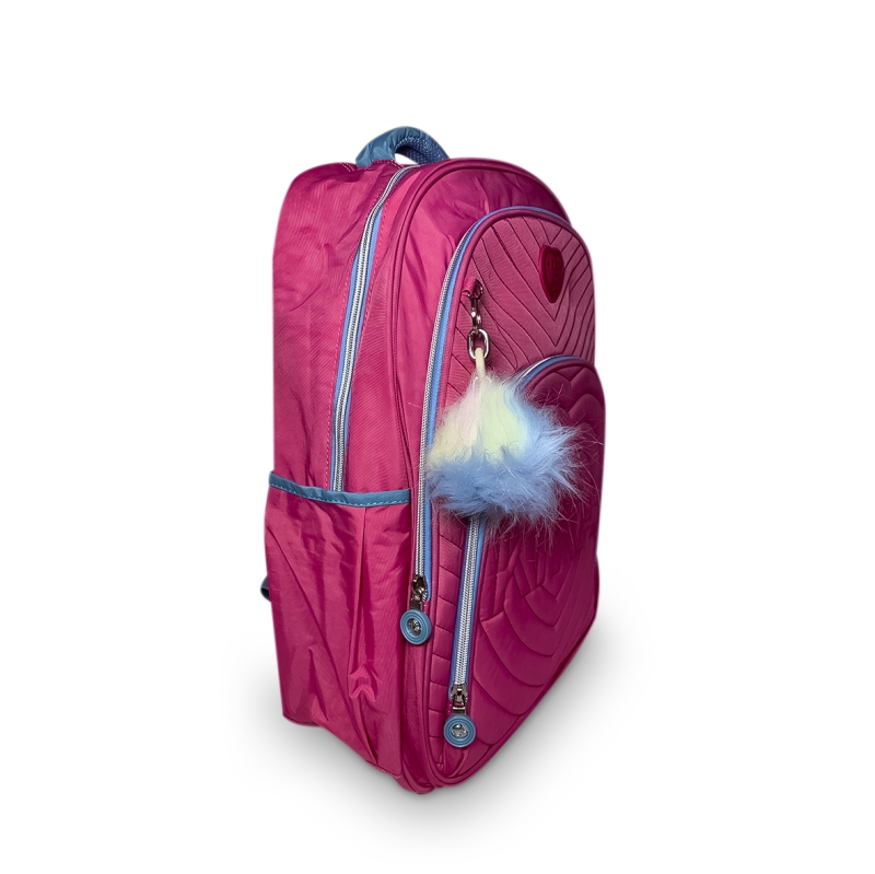 MOCHILA KIKA COM CHAVEIRO POMPOM