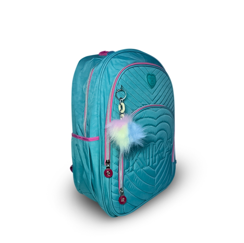MOCHILA KIKA COM CHAVEIRO POMPOM
