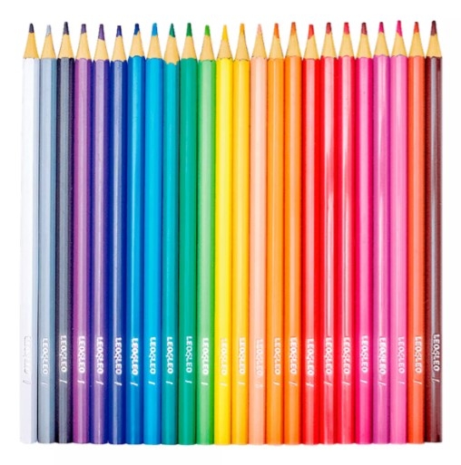 LÁPIS DE COR NO POTE 24 CORES REDONDO LEO E LEO