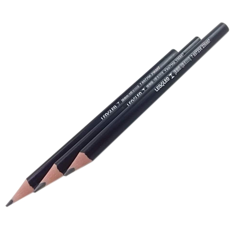 LÁPIS GRAFITE HB RESINA CORPO PRETO BIG TRIANGULAR LEOELEO