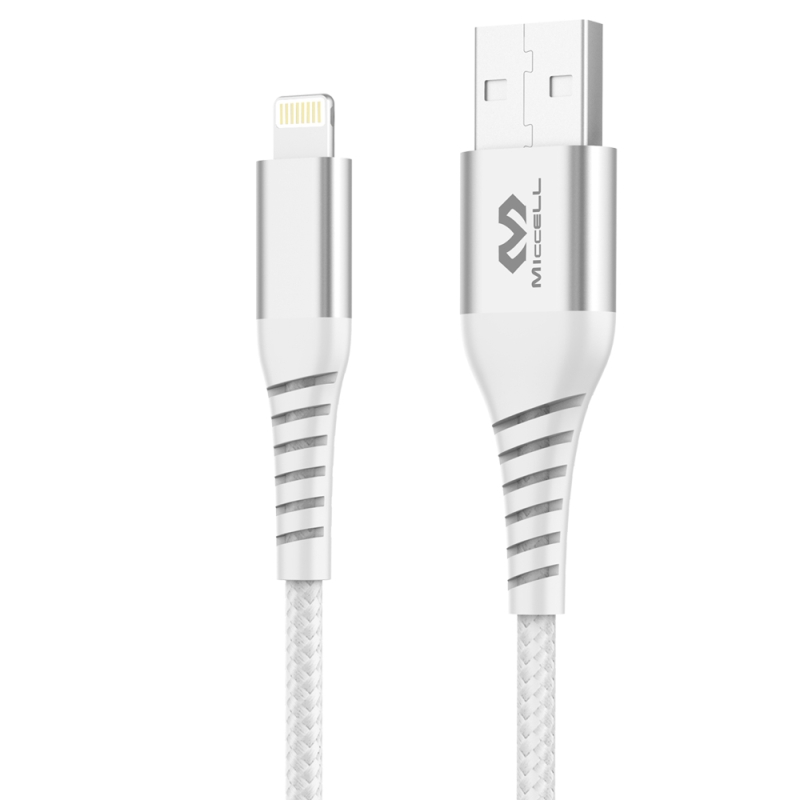 CABO LIGHTNING CERTIFICADO MFI TRANÇADO 1M BRANCO - VQ-MFI-002