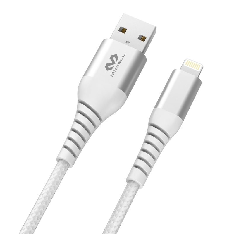 CABO LIGHTNING CERTIFICADO MFI TRANÇADO 1M BRANCO - VQ-MFI-002