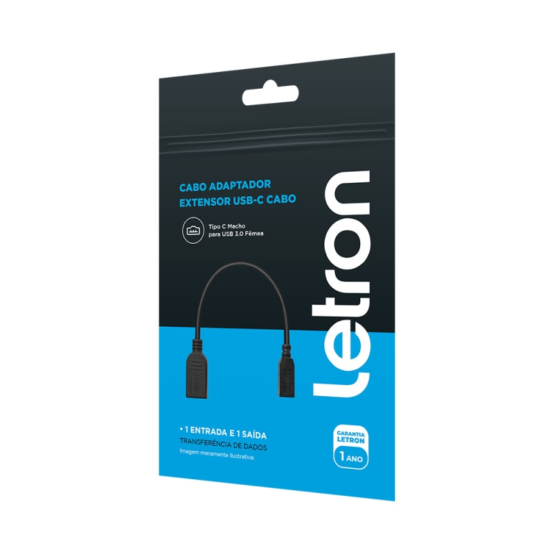 CABO ADAPTADOR EXTENSOR USB-C CABO LETRON