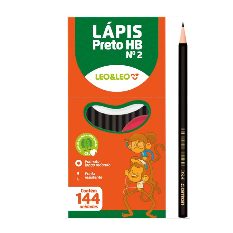 LÁPIS GRAFITE HB MADEIRA SEXTAVADO LEOELEO UNID.		