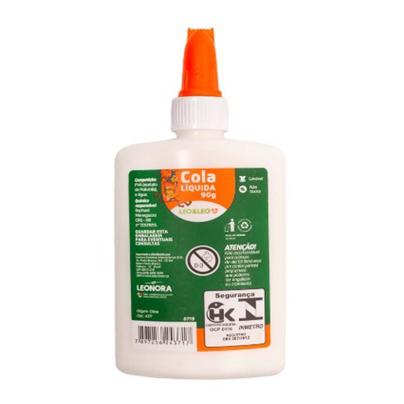 COLA BRANCA ESCOLAR LIQUIDA 90 GRAMAS LEOELEO
