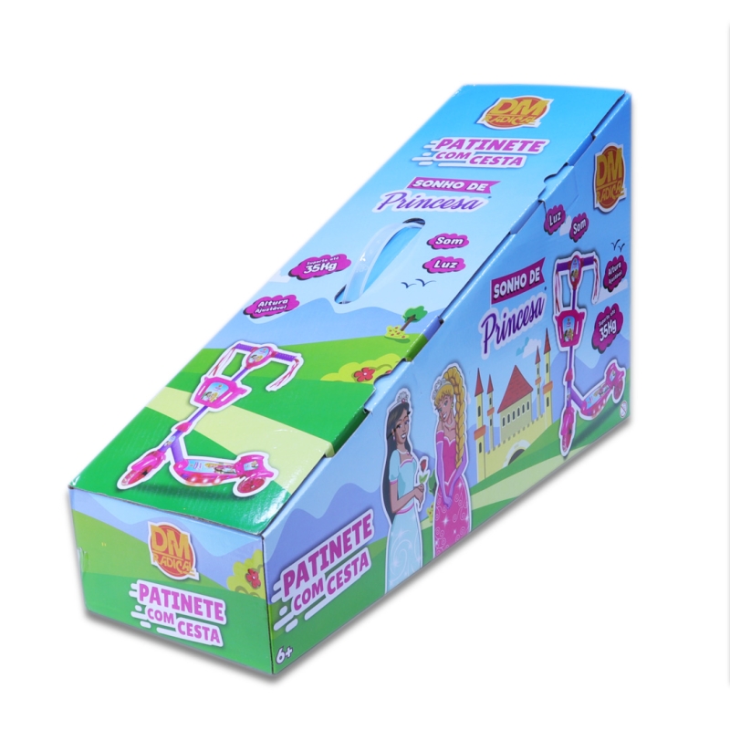 PATINETE COM CESTA LUZ E SONHO DE PRINCESA