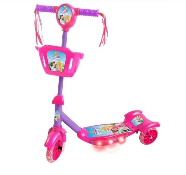 PATINETE COM CESTA LUZ E SONHO DE PRINCESA