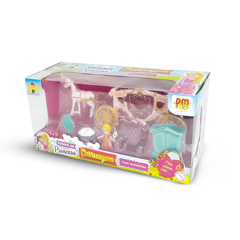 CARRUAGEM SONHO DE PRINCESA COM ACESSÓRIOS DM TOYS