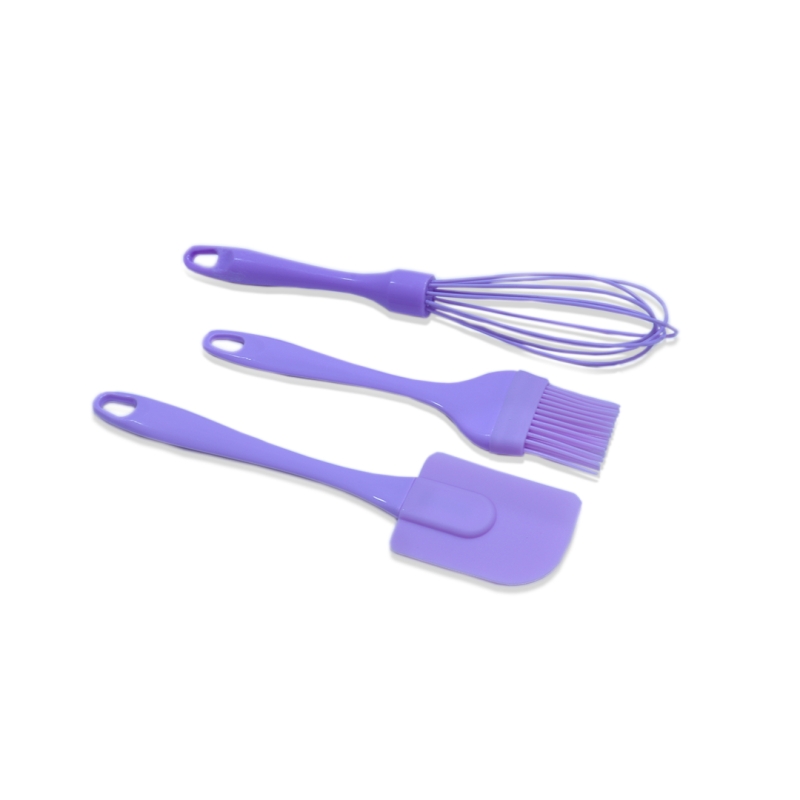 KIT ESPÁTULA, FUE E PINCEL DE SILICONE ROSA 3 PEÇAS