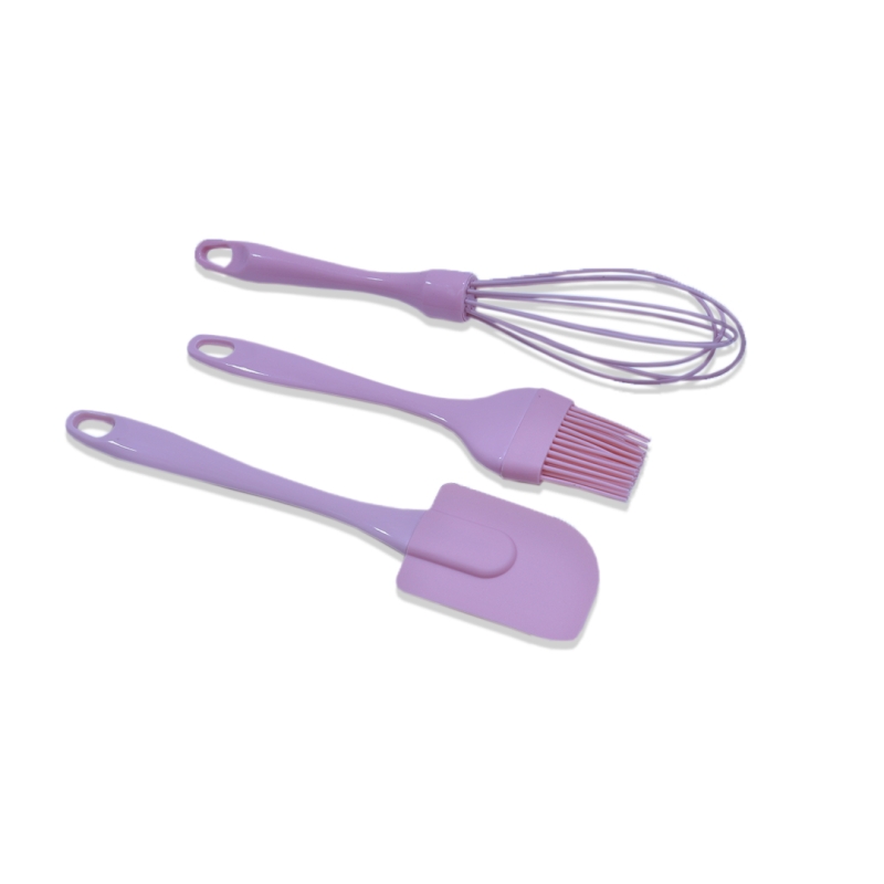 KIT ESPÁTULA, FUE E PINCEL DE SILICONE ROSA 3 PEÇAS