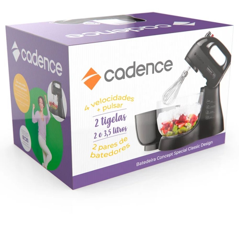 BATEDEIRA CADENCE 220V CLASSIC PRETA- 2 TIGELAS
