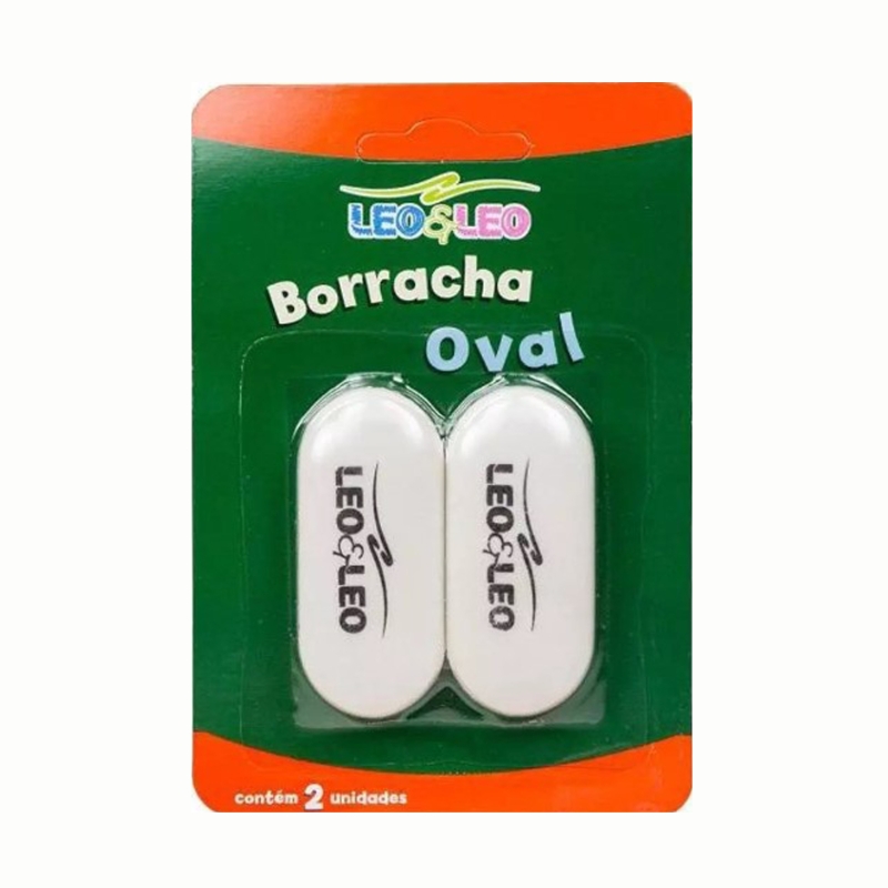 BORRACHA OVAL BRANCA C/ 2 UNIDADES LEONORA