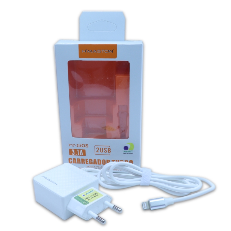 CARREGADOR RÁPIDO 2 Y17-2 ENTRADA USB