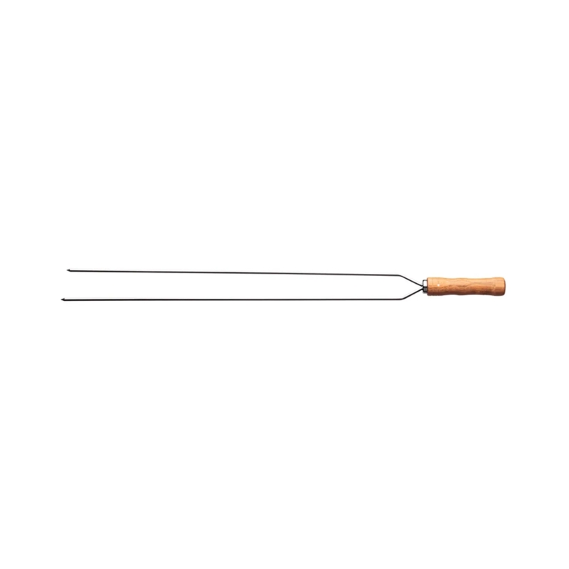 ESPETO DUPLO 75 CM - LÂMINA DE AÇO INOX E CABO DE MADEIRA 