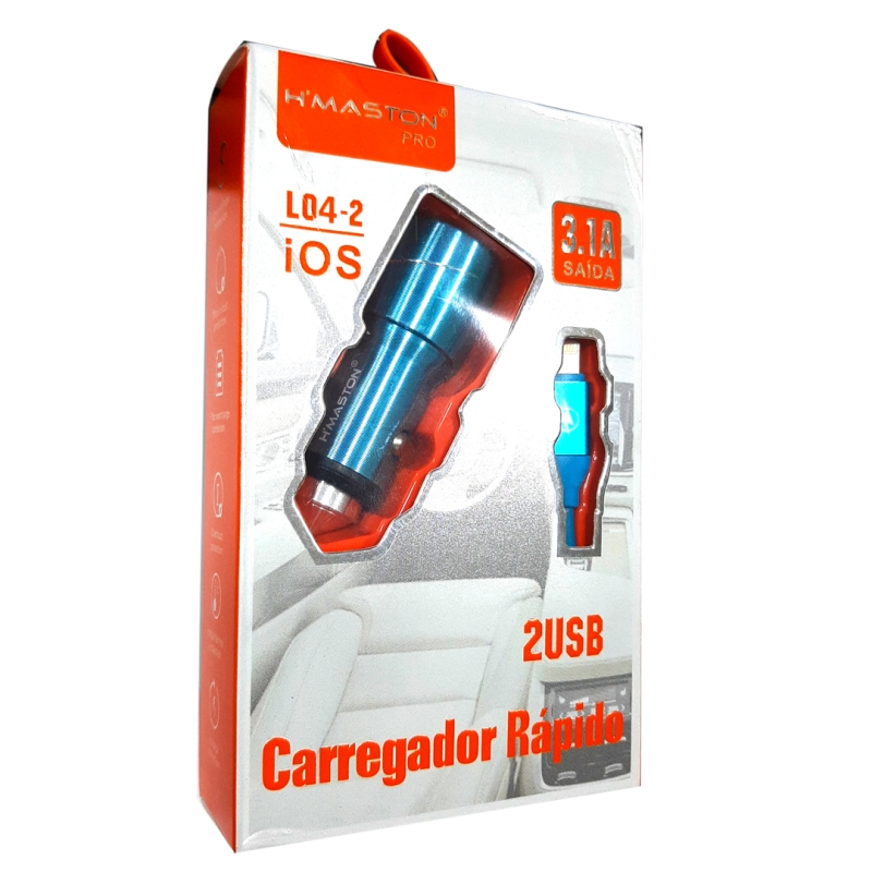 CARREGADOR VEICULAR TIPO-C 2USB 3.1A L04-3