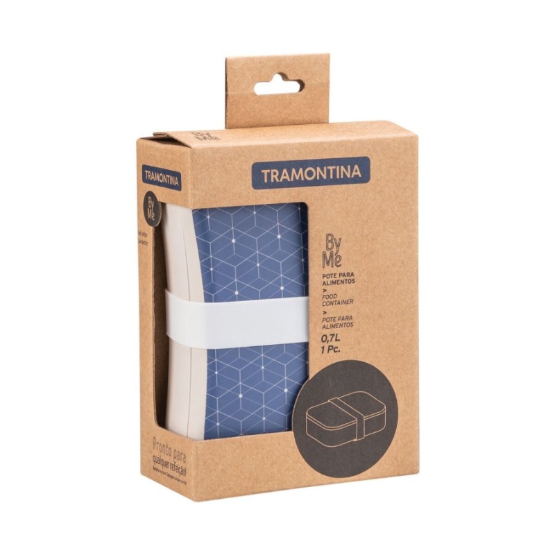 POTE FIBRA D.BAMBU AZUL/BRANCO 0,7L