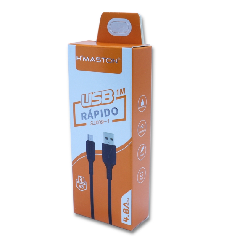 CABO CARGA E DADOS USB V8 1M - H'MASTON - SJX03-1