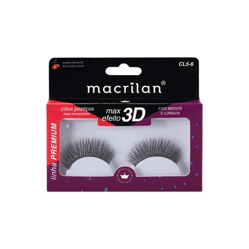 CÍLIOS POSTIÇOS CL5-6 - FIOS MÉDIOS E LONGOS - MACRILAN