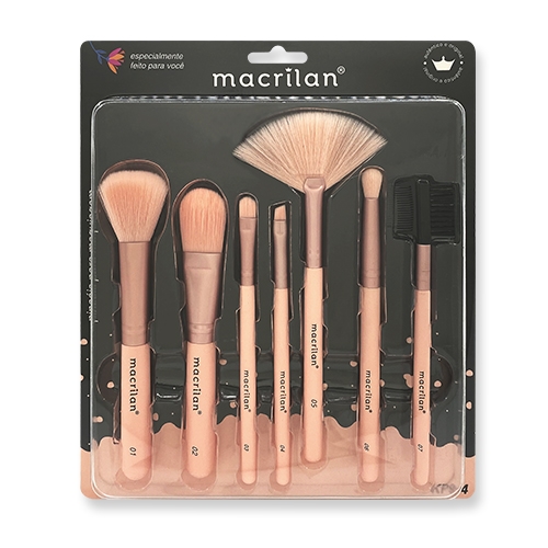 KIT COM 07 PINCÉIS PARA MAQUIAGEM MACRILAN
