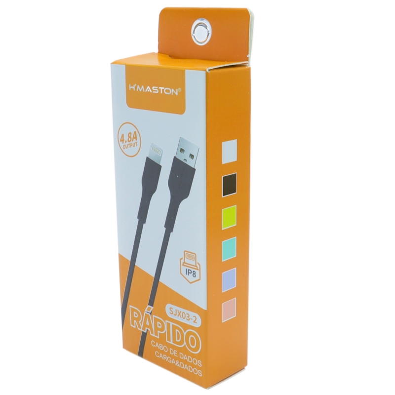 CABO USB IOS/ LIGHT NING COLORIDO 4.8A 1M H'MASTON - SJX03-2