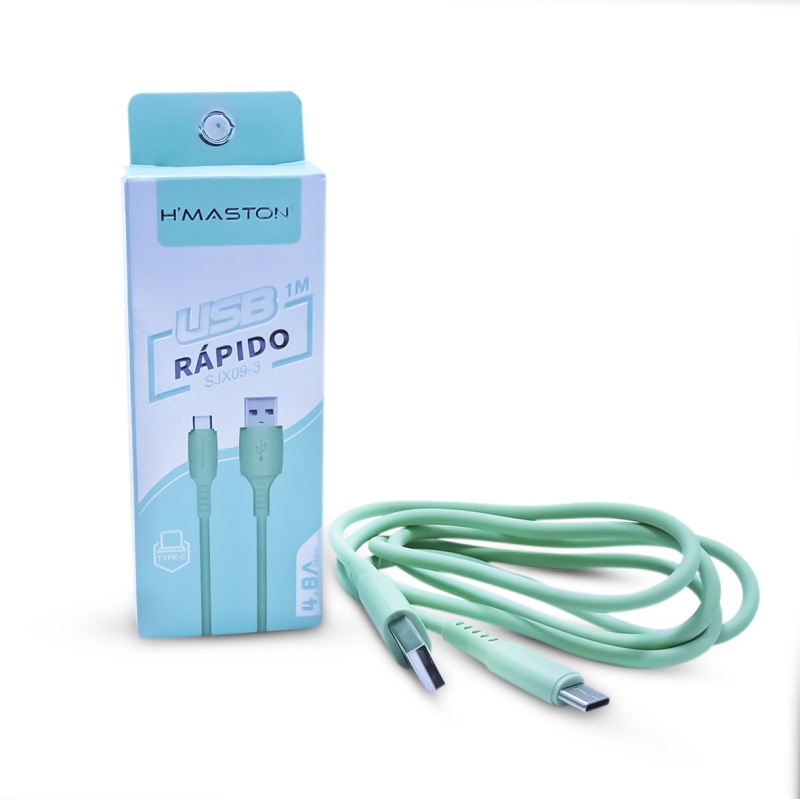 CABO USB IOS/ LIGHTNING COLORIDO 4.8A 1M H'MASTON - SJX09-3