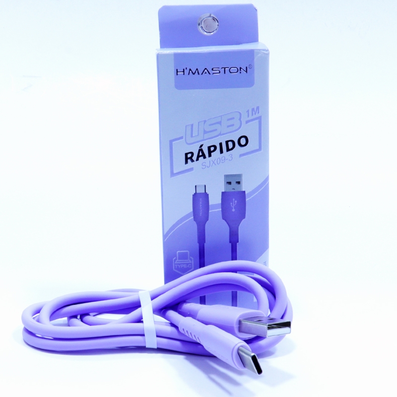 CABO USB IOS/ LIGHTNING COLORIDO 4.8A 1M H'MASTON - SJX09-3