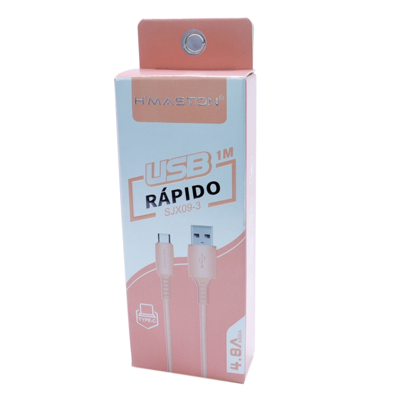 CABO USB IOS/ LIGHTNING COLORIDO 4.8A 1M H'MASTON - SJX09-3