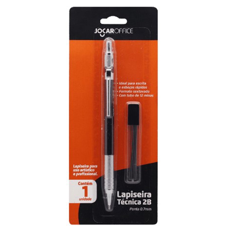 LAPISEIRA TÉCNICA 2B 0.7 COM TUBO DE GRAFITE BLISTER JOCAR OFFICE