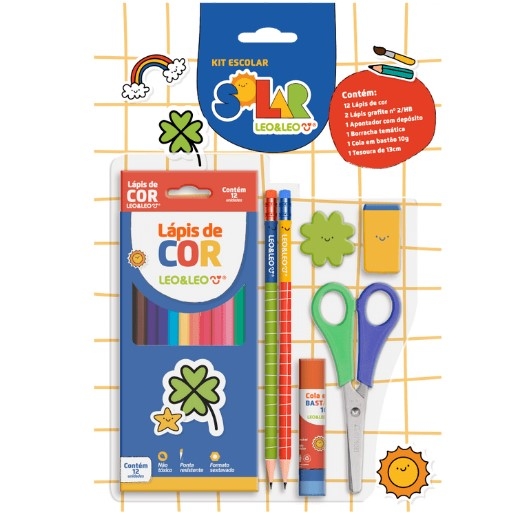 KIT LÁPIS DE COR 12 CORES SOLAR