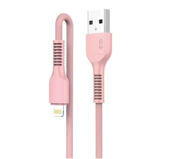 CABO MICCELL LIGHTNING LETRON ALTA RESISTÊNCIA, PVC, 1M - ROSA VQ-D88