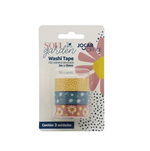  WASHI TAPE SOUL GARDEN 15MMX3M 3 UND JOCAR OFFICE 				