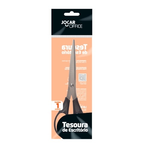 TESOURA ESCRITORIO INOX 19,5CM CX/12 UND JOCAR OFFICE 				