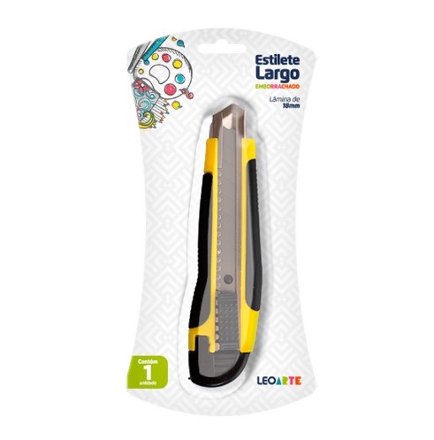ESTILETE LARGO EMBORRACHADO 18MM BLISTER UND LEOARTE 				